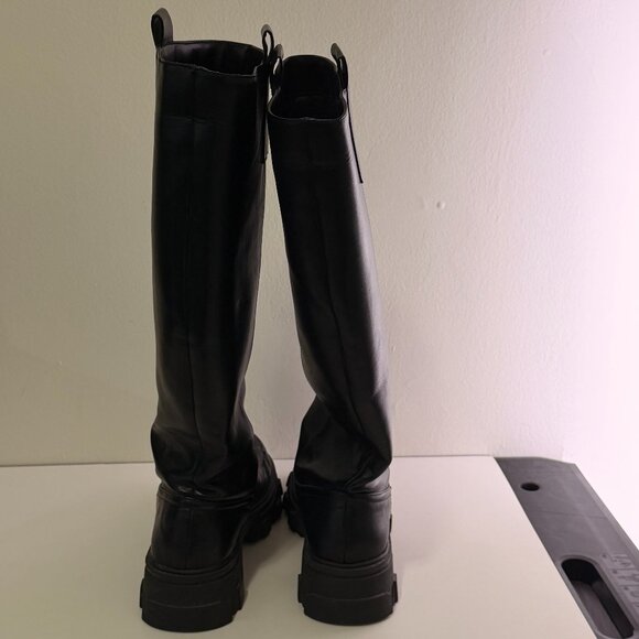 ASOS Knee-High Lug Boots With Pull Tabs - Picture 3 of 4